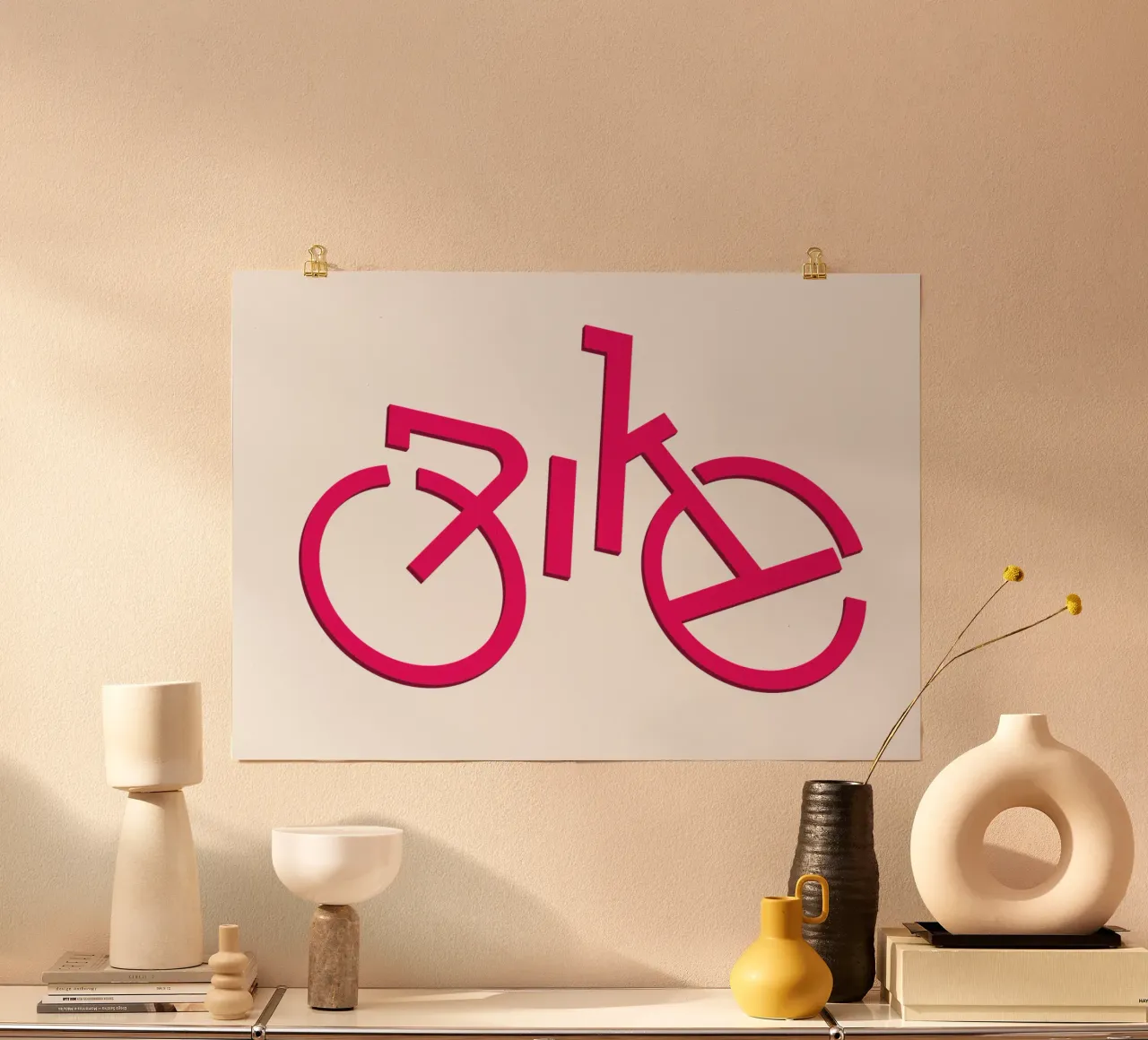 Logotipo de bicicleta en 3D Ilustración poster de Urban Life