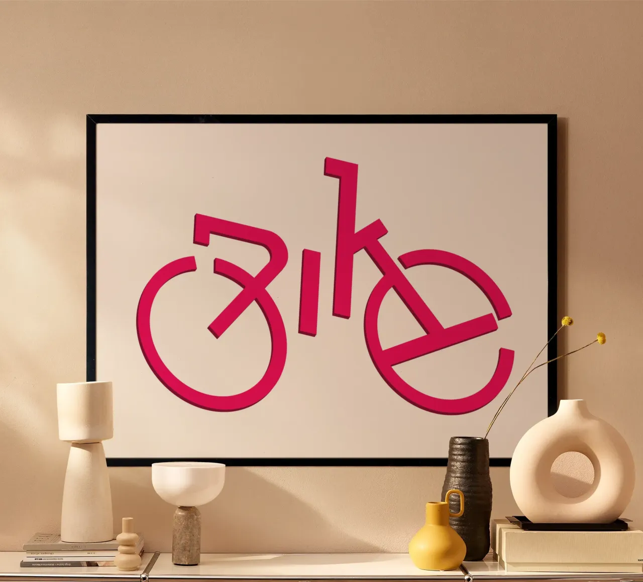 Logotipo de bicicleta en 3D Ilustración poster de Urban Life