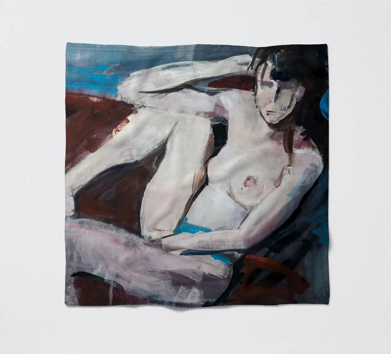 Girl On a red Couch coperta in pile da Stoian Hitrov