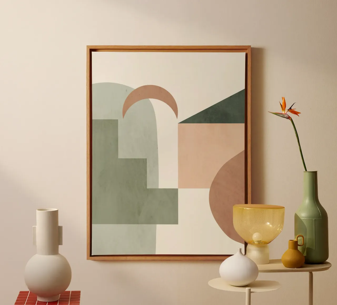 Soft Geometry canvas with Floater frame by LeaDArt