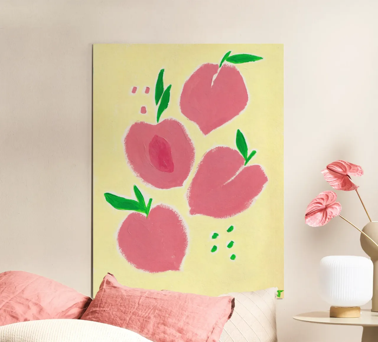 Peach Season poster con telaio in plastica da Natasha Joseph