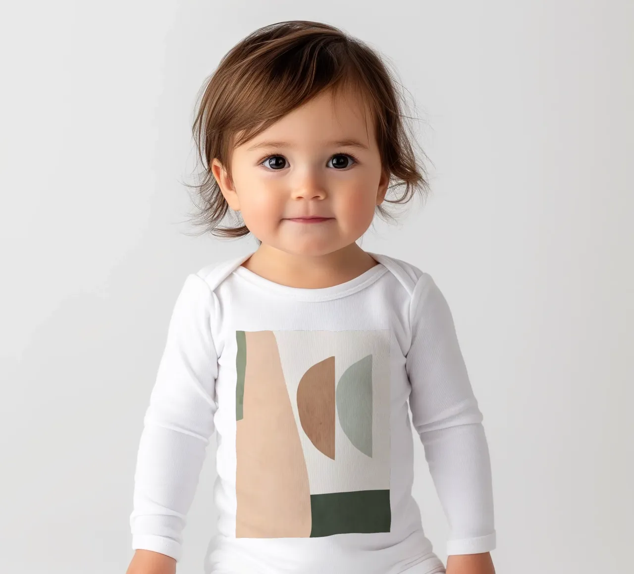 Shape and Silence long-sleeve baby romper by LeaDArt
