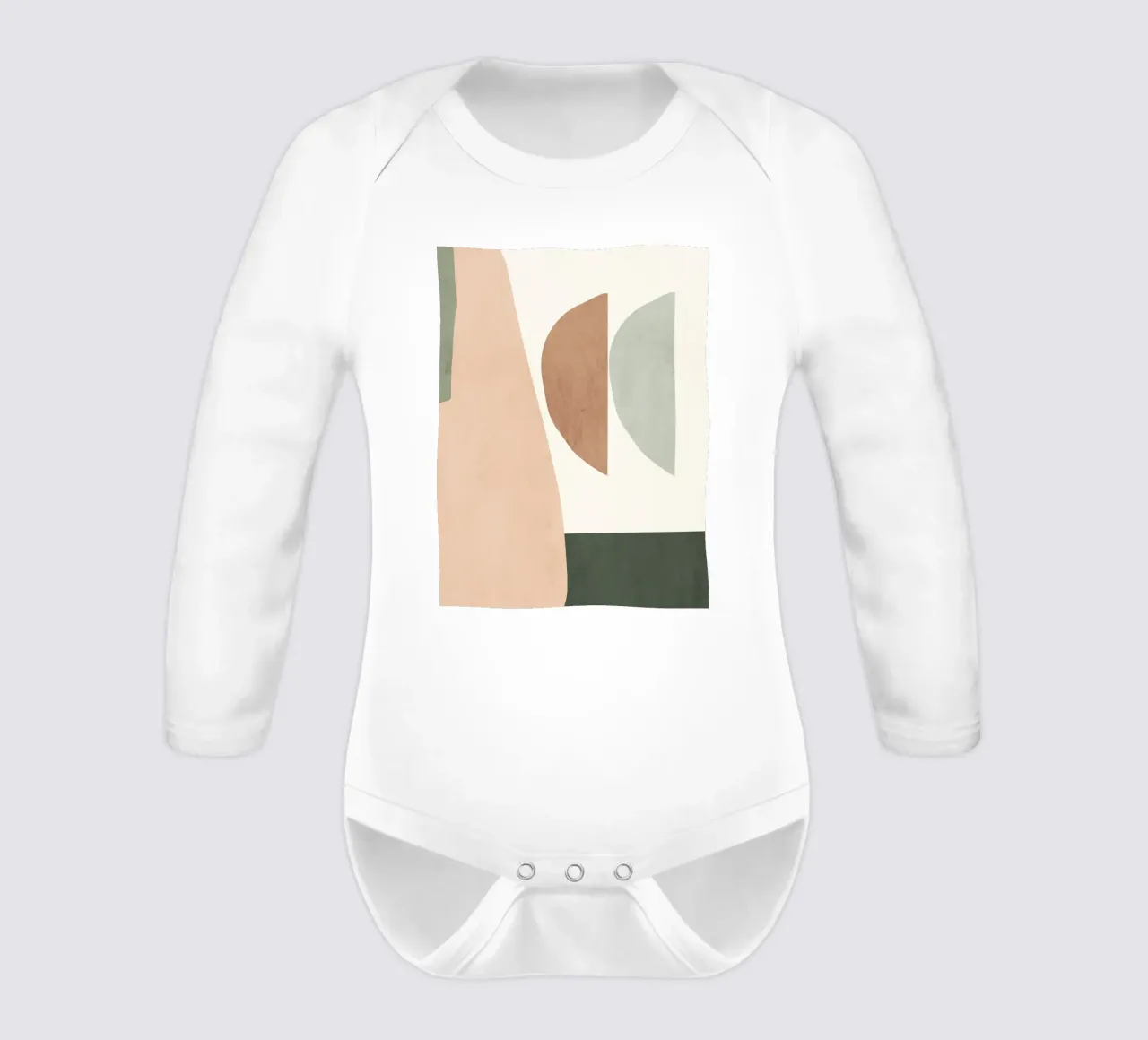 Shape and Silence long-sleeve baby romper by LeaDArt
