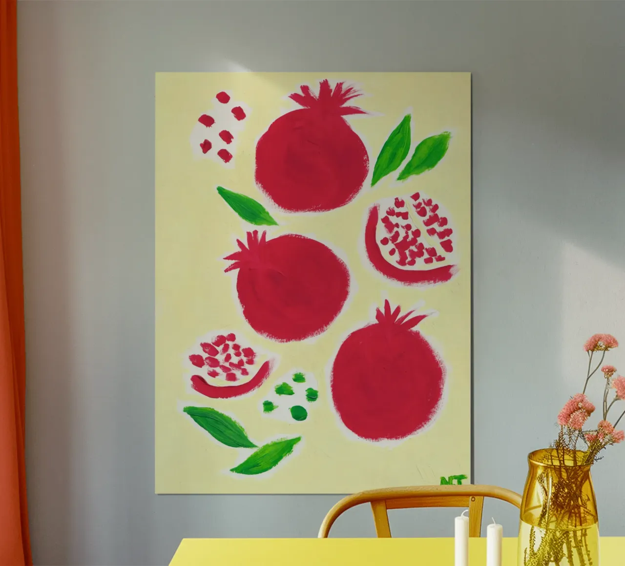 Pomegranate Season poster con telaio in alluminio da Natasha Joseph