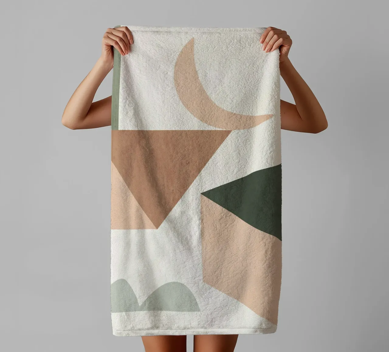 Moon and Blocks towel by LeaDArt
