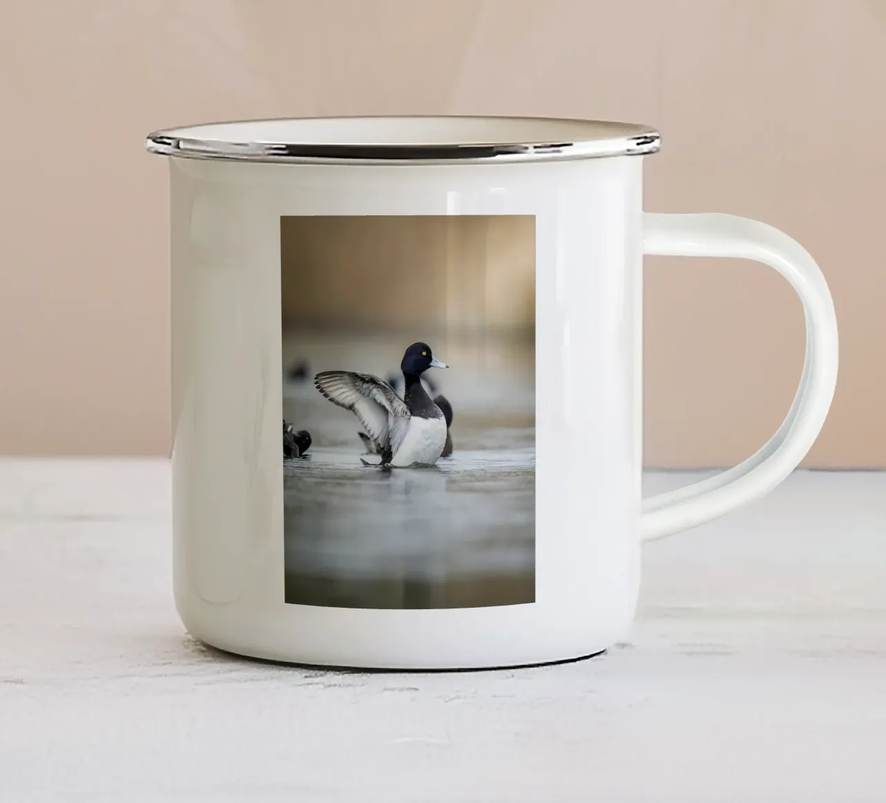 Anatra ciuffata ad Amsterdam tazza in smalto da Tom's Wildlife