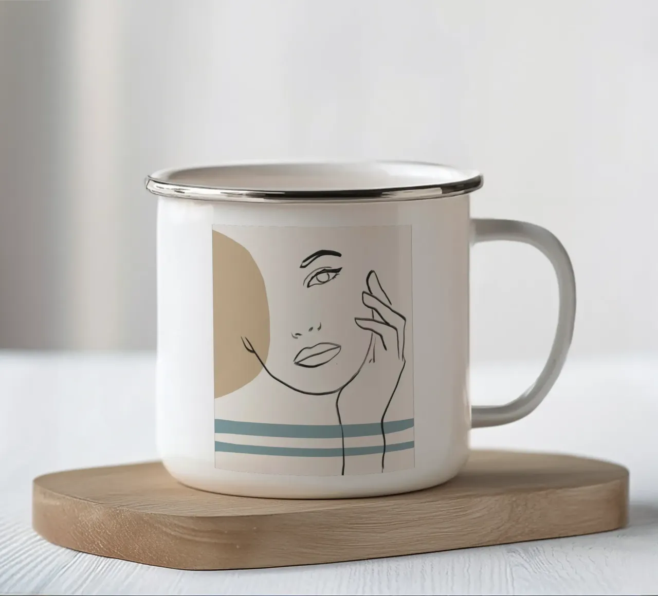Linee di pensiero tazza in smalto da LeaDArt