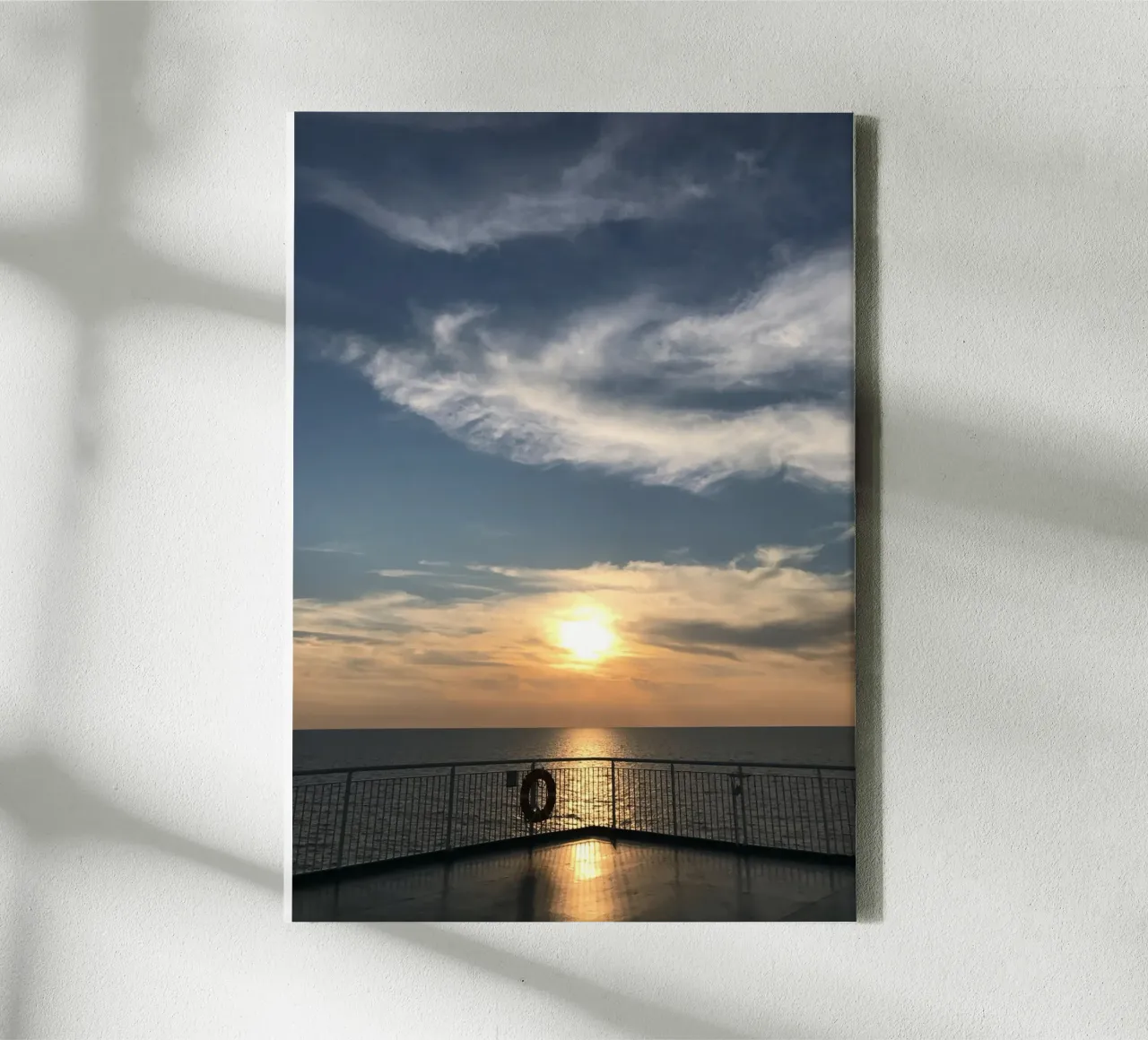 Horizon Glow - Veerboot tussen Griekenland en Italië canvas met Baklijst van Roamance Studio