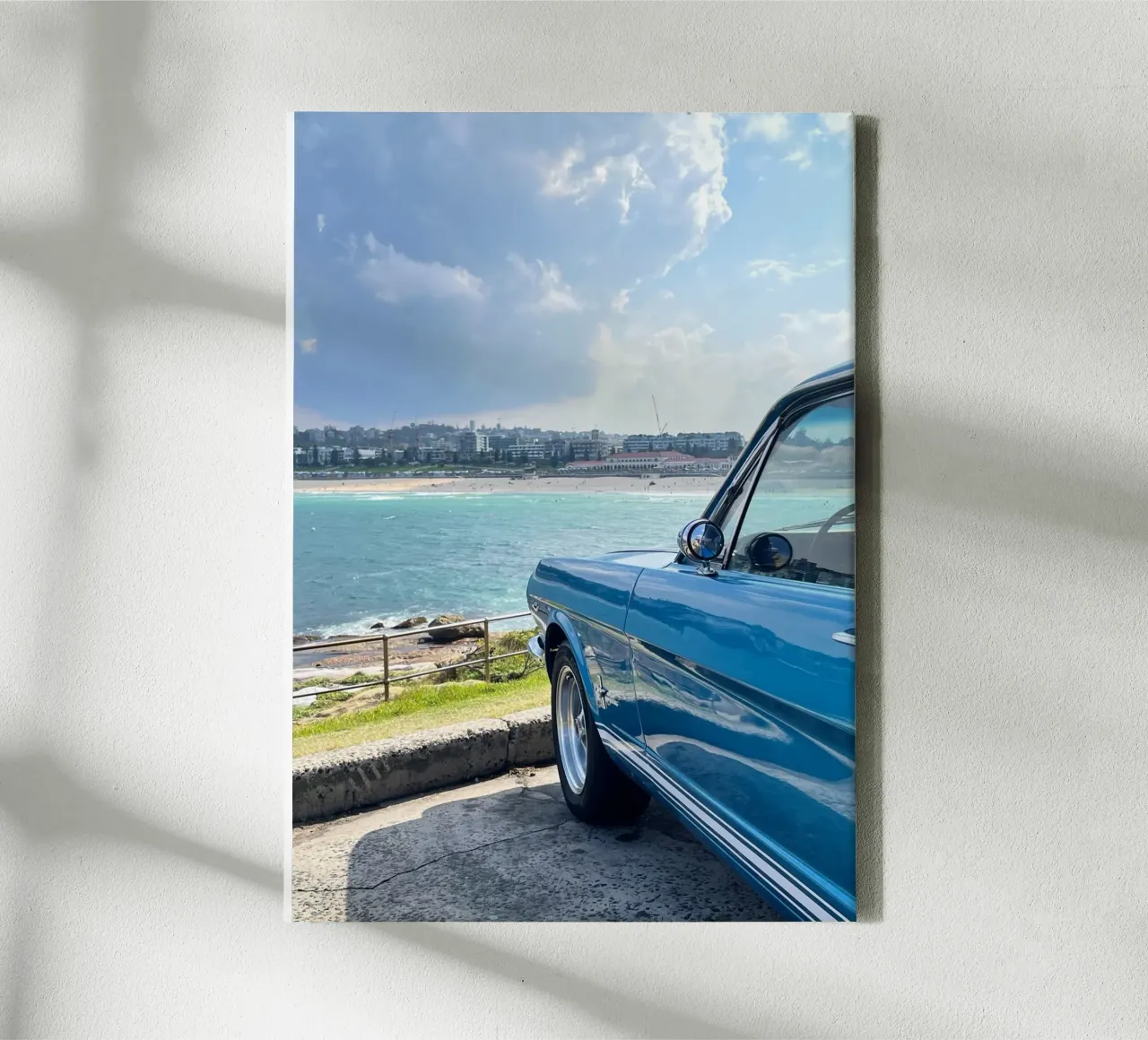 Coastal Drive & Vintage Vibes - Bondi Beach, Australia canvas with Floater frame by Roamance Studio