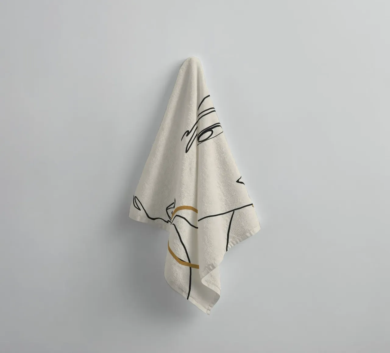 She in Lines towel by LeaDArt