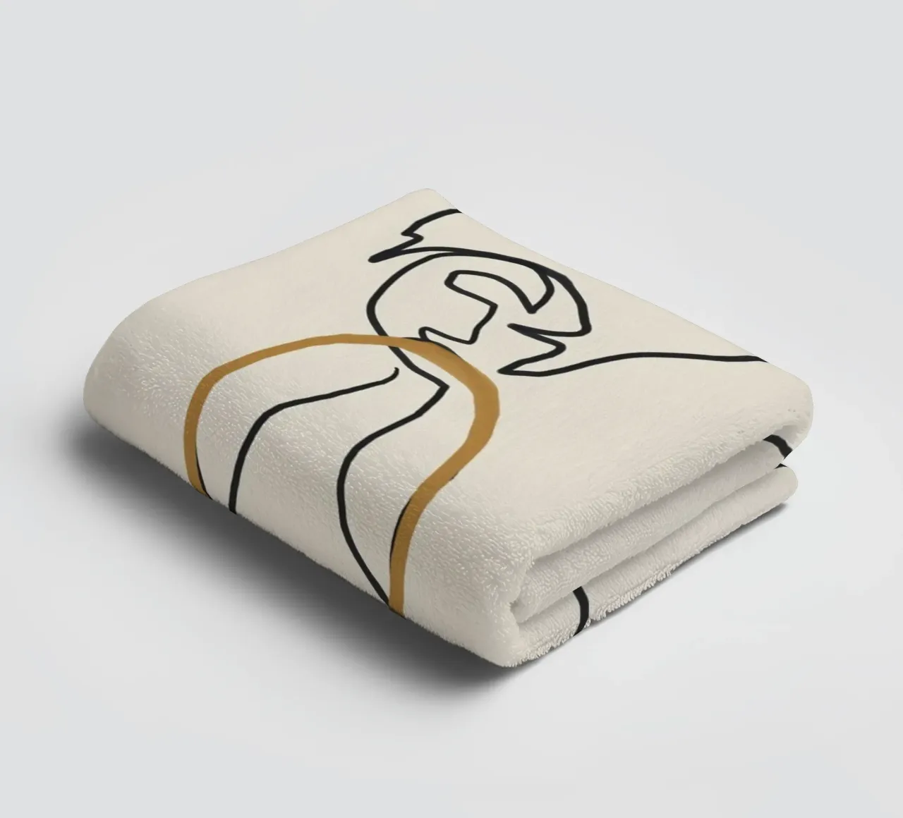 She in Lines towel by LeaDArt