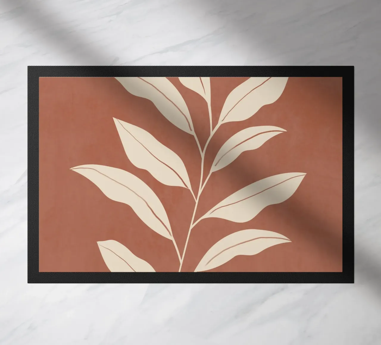 Terracotta Leaf doormat by LeaDArt