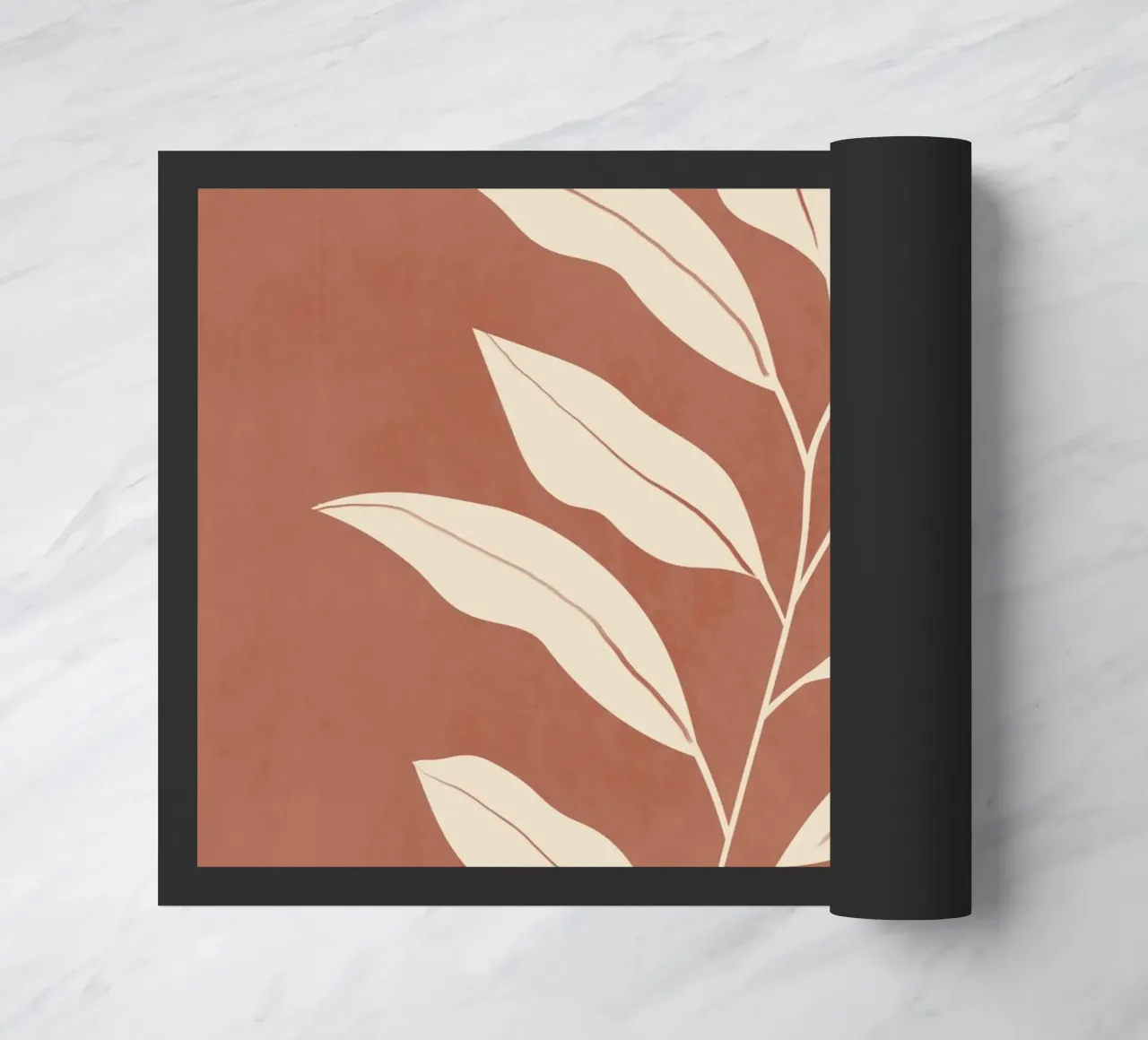 Terracotta Leaf doormat by LeaDArt