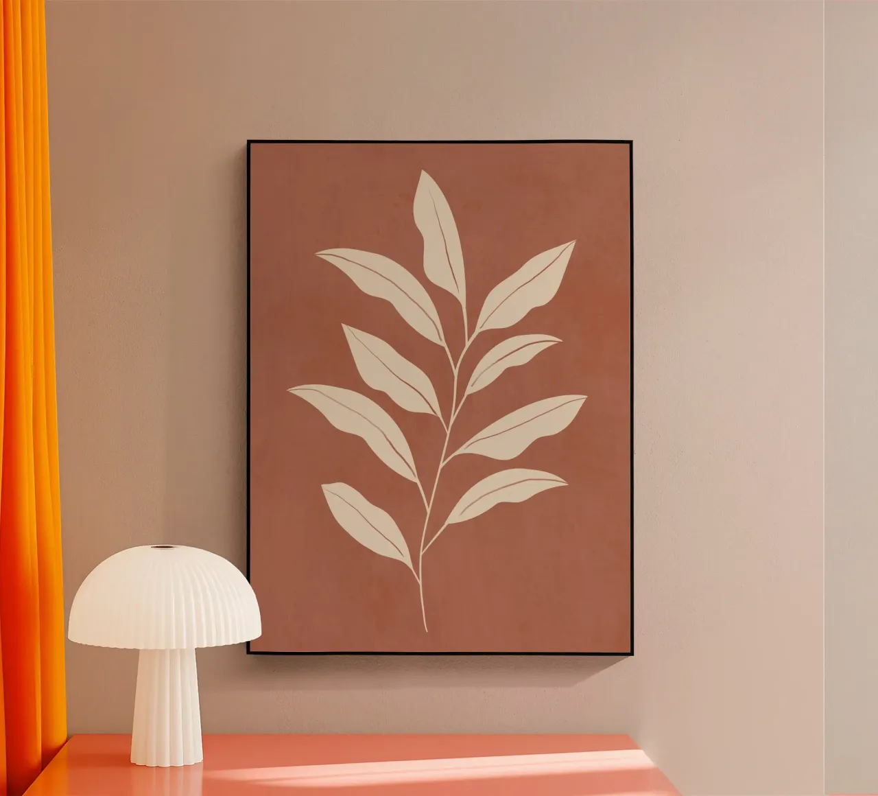 Terracotta Leaf acrylic glass by LeaDArt
