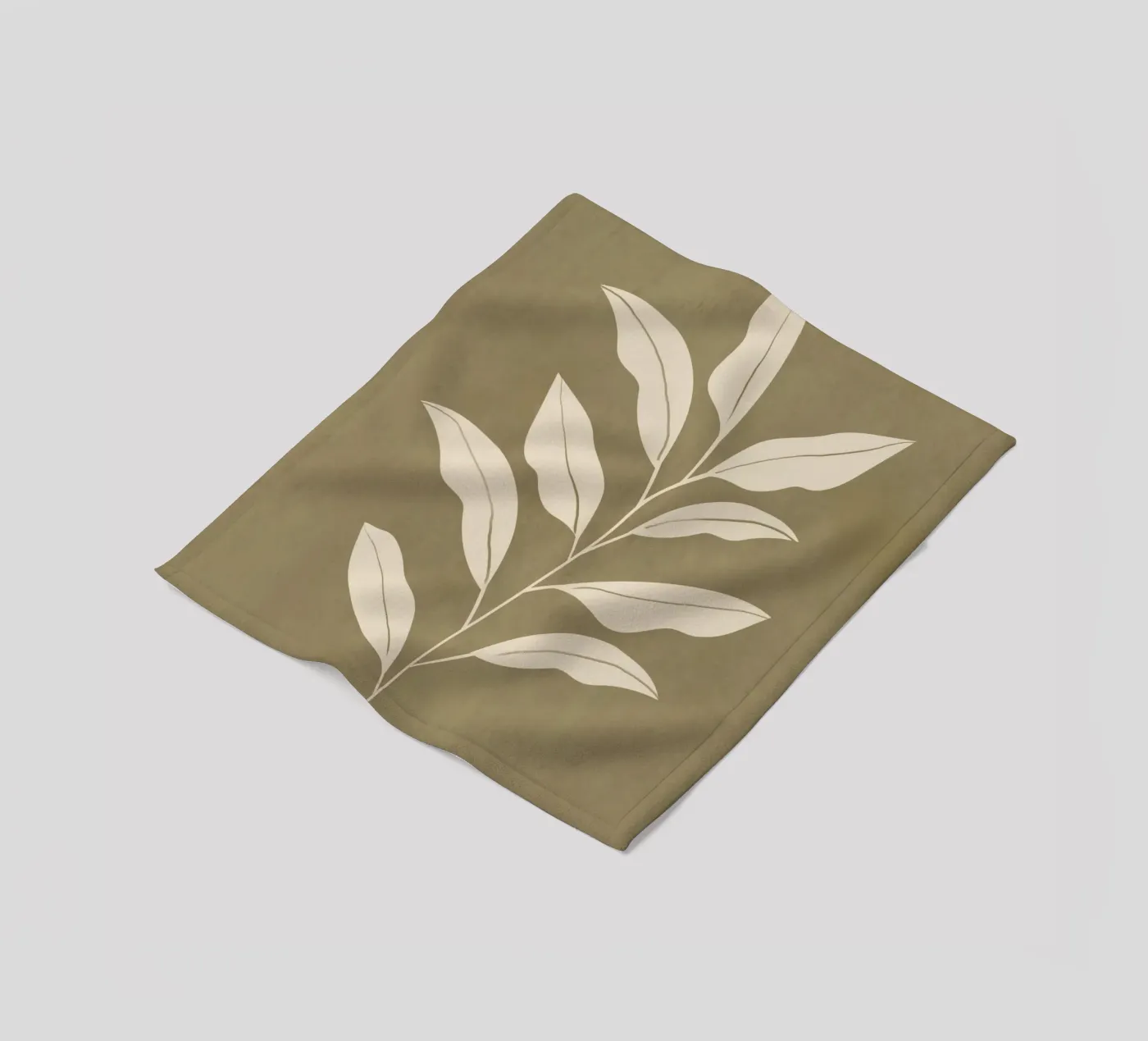 Olive Leaf fleece blanket by LeaDArt