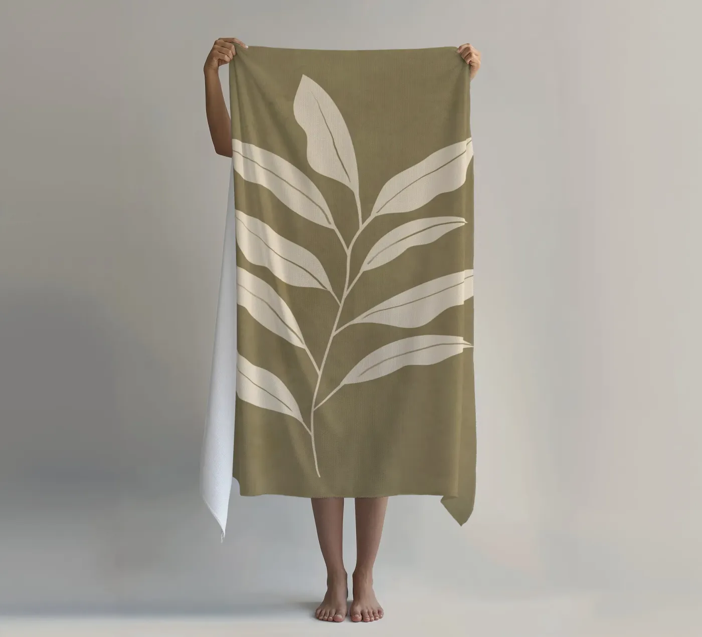 Olive Leaf strandhanddoek van LeaDArt