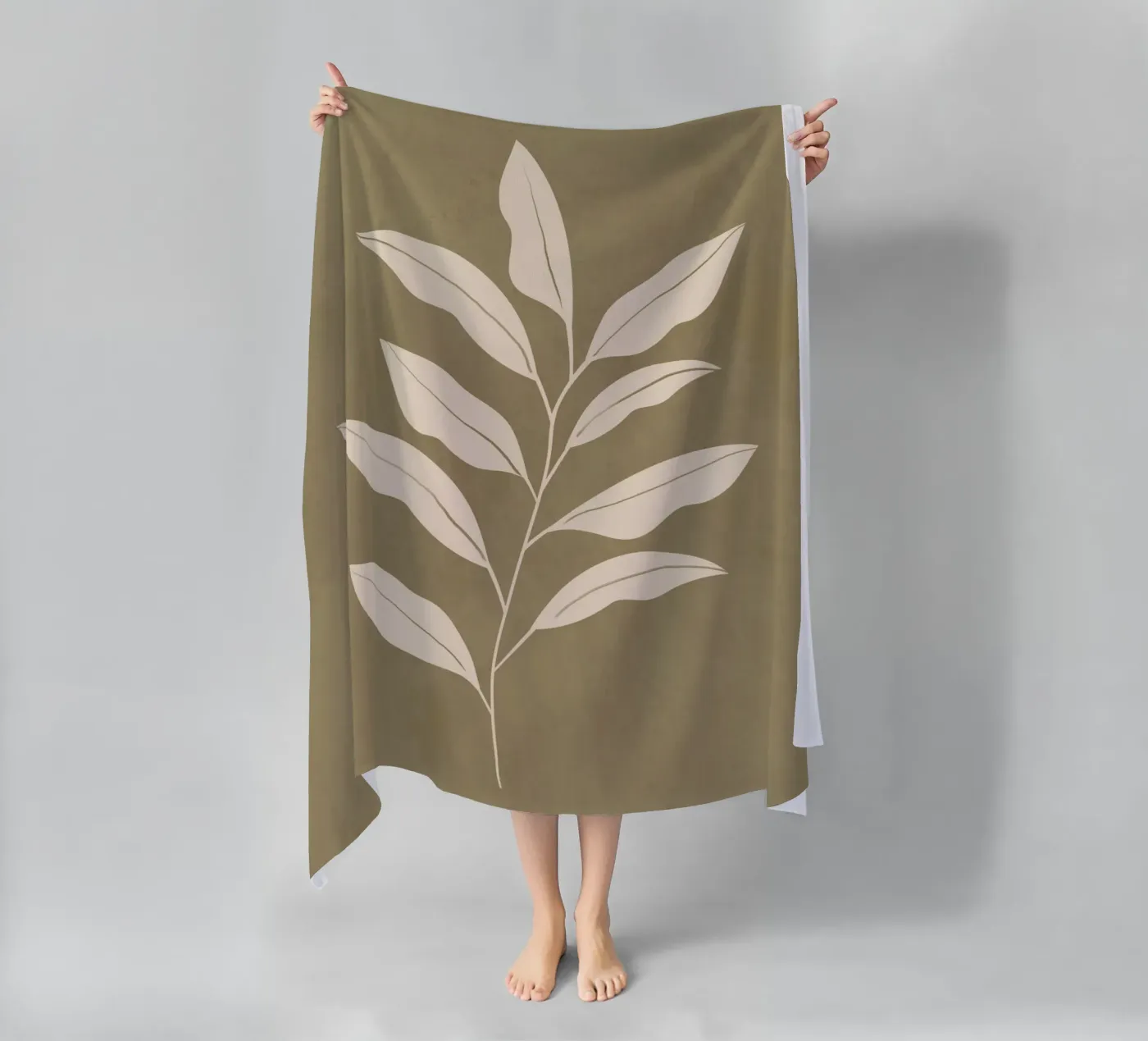 Olive Leaf strandhanddoek van LeaDArt