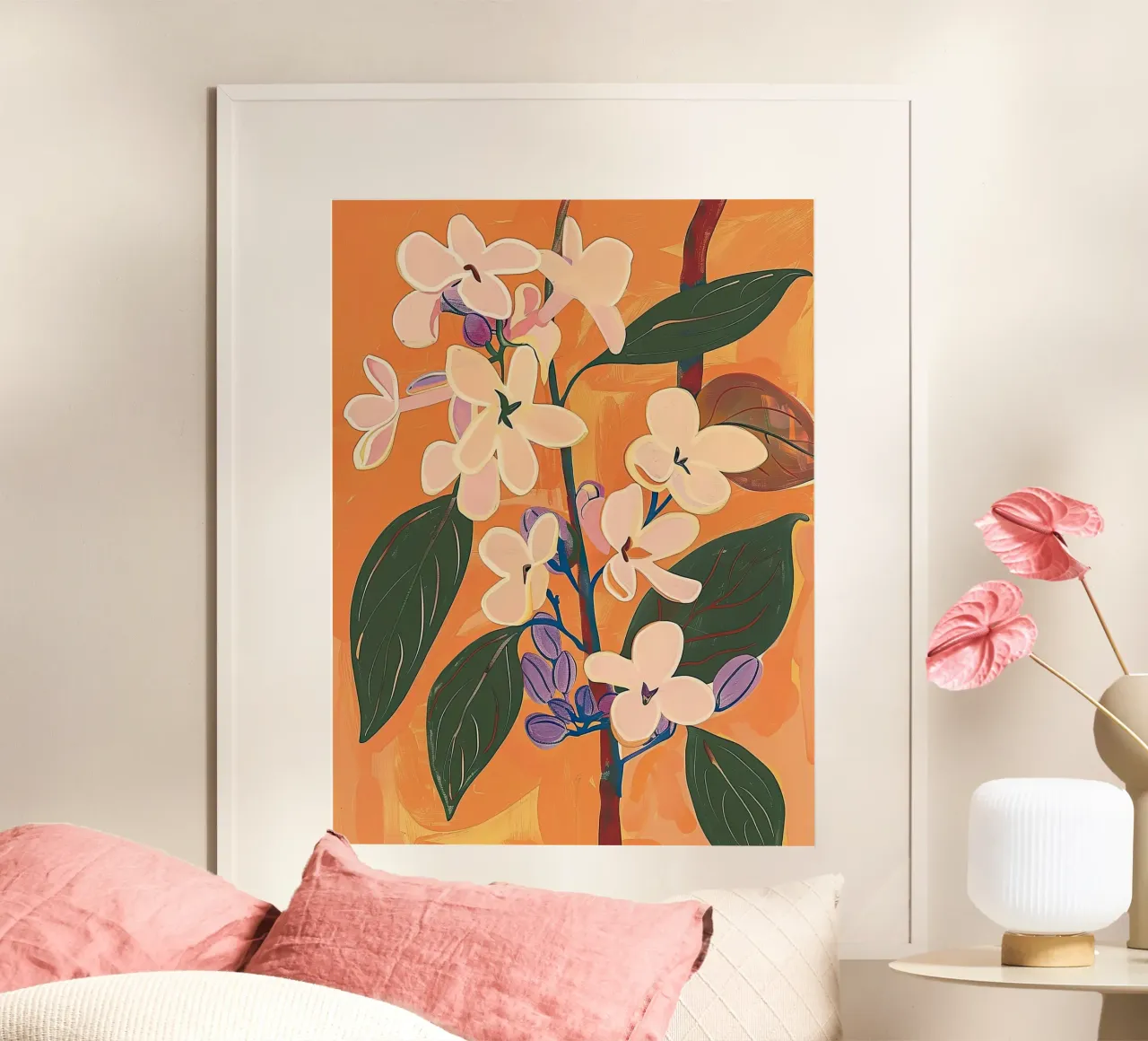 Giardino arancione poster con telaio in alluminio da DaarbyN