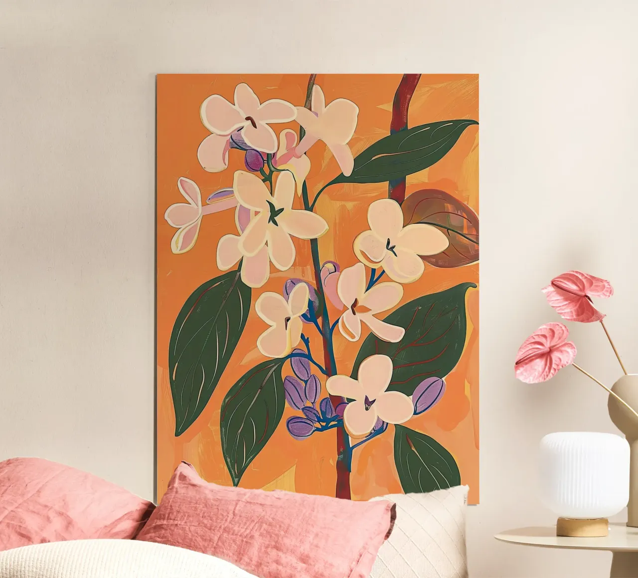 Giardino arancione poster con telaio in alluminio da DaarbyN