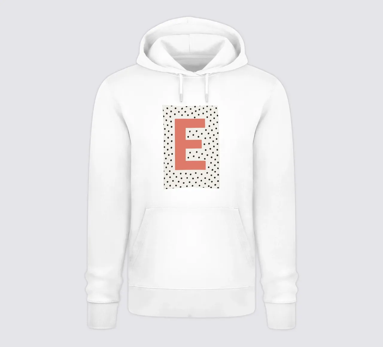 Initial E on dot pattern - Scandinavian style hoodie by KidzStudio