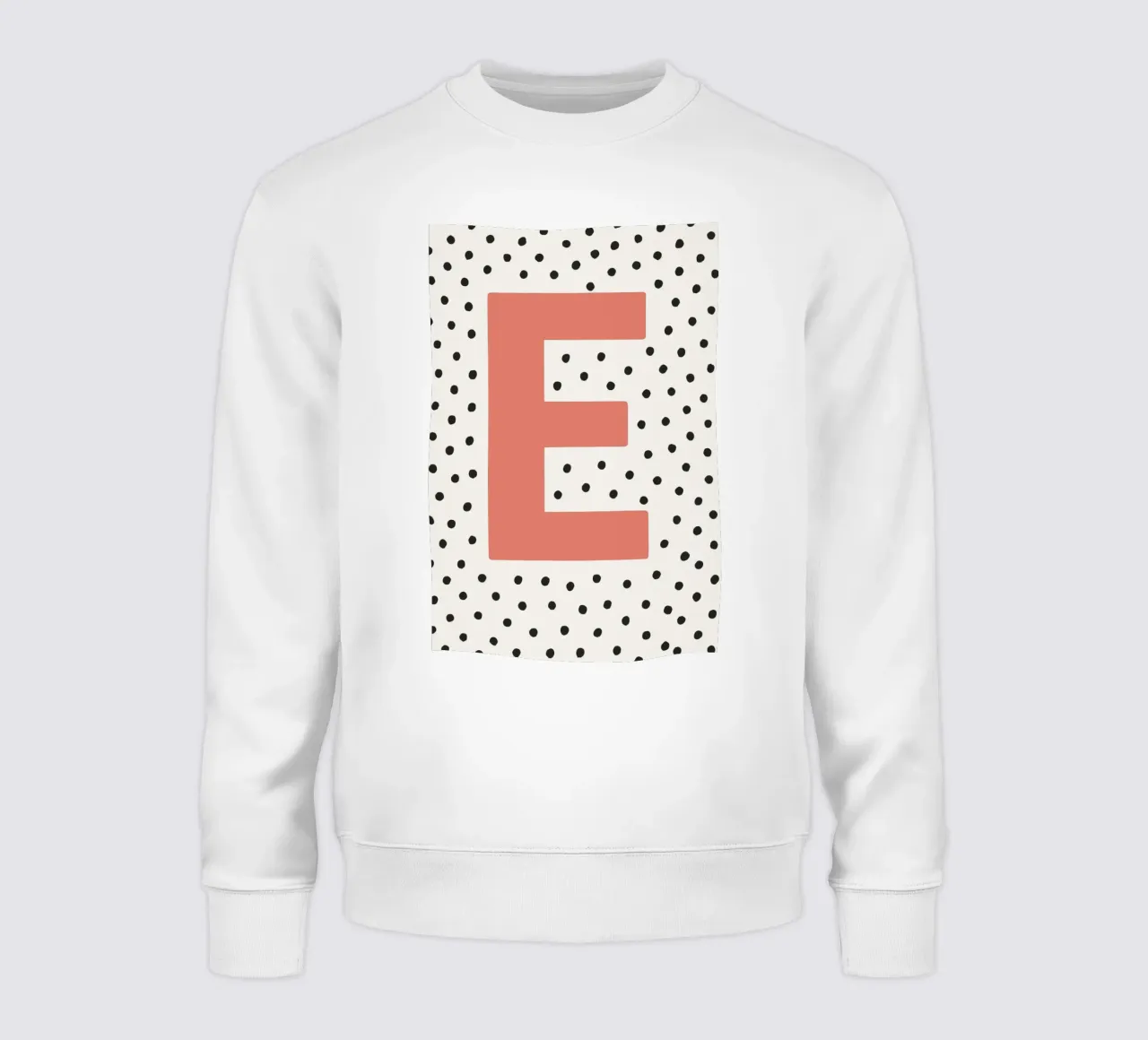 Initial E on dot pattern - Scandinavian style sweatshirt by KidzStudio
