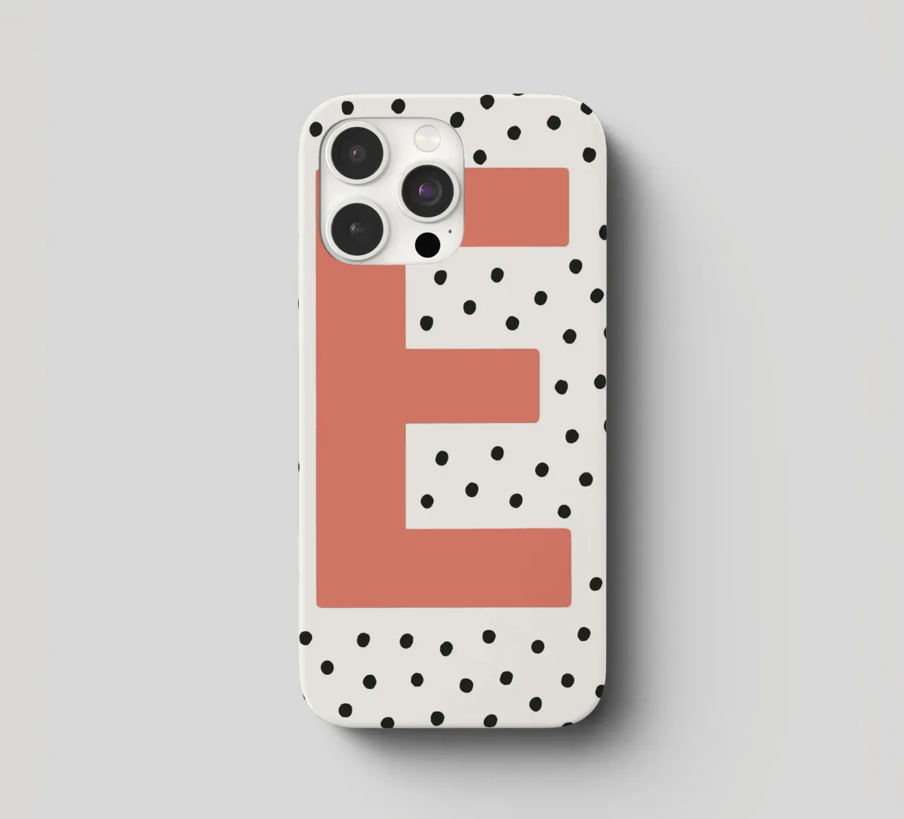 Initial E on dot pattern - Scandinavian style iphone case by KidzStudio