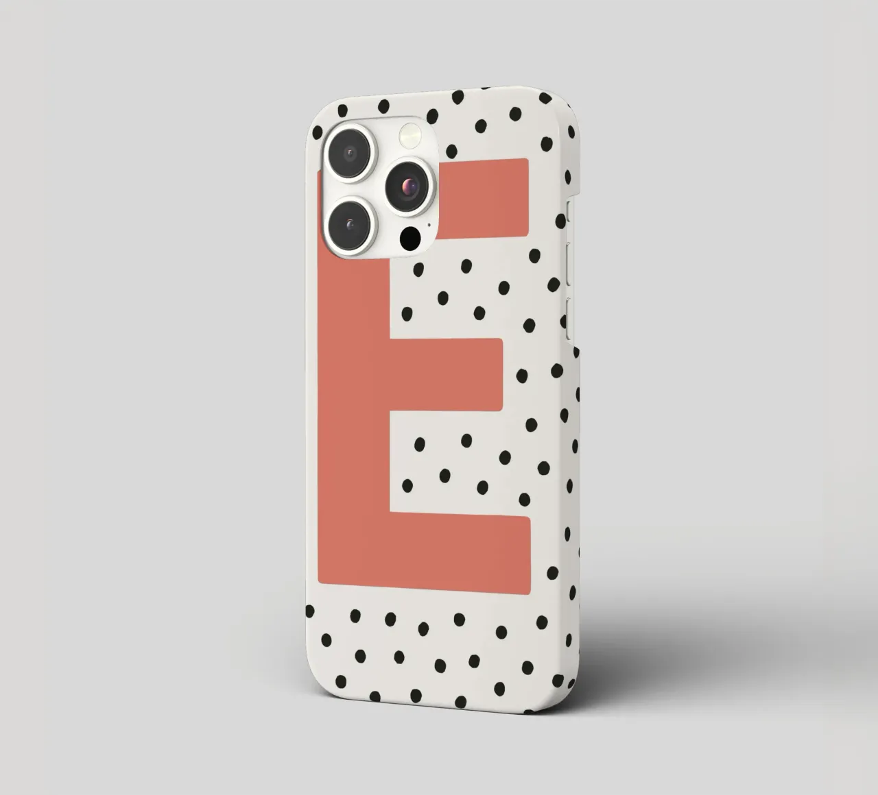 Initial E on dot pattern - Scandinavian style iphone case by KidzStudio