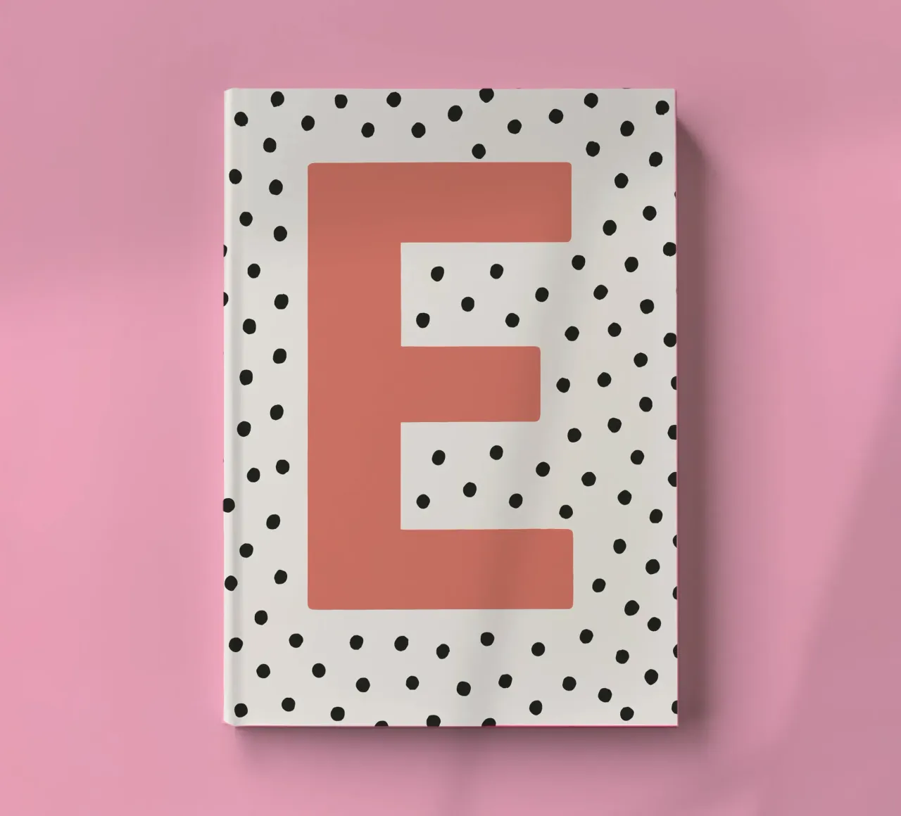 Initial E on dot pattern - Scandinavian style notebook by KidzStudio