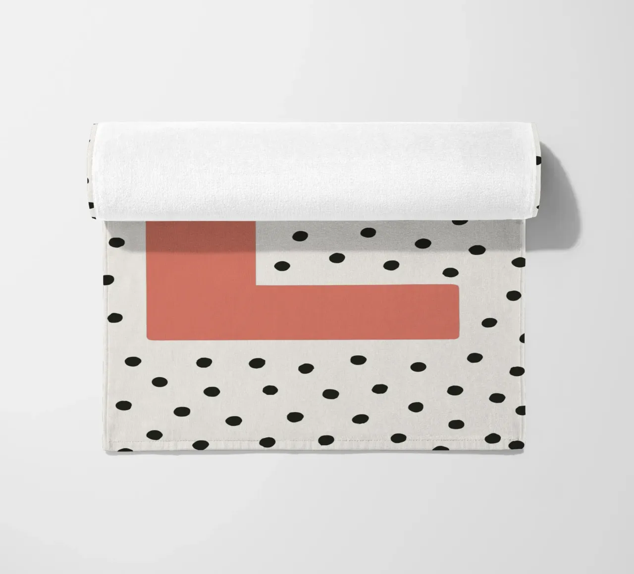 Initial E on dot pattern - Scandinavian style beach towel by KidzStudio