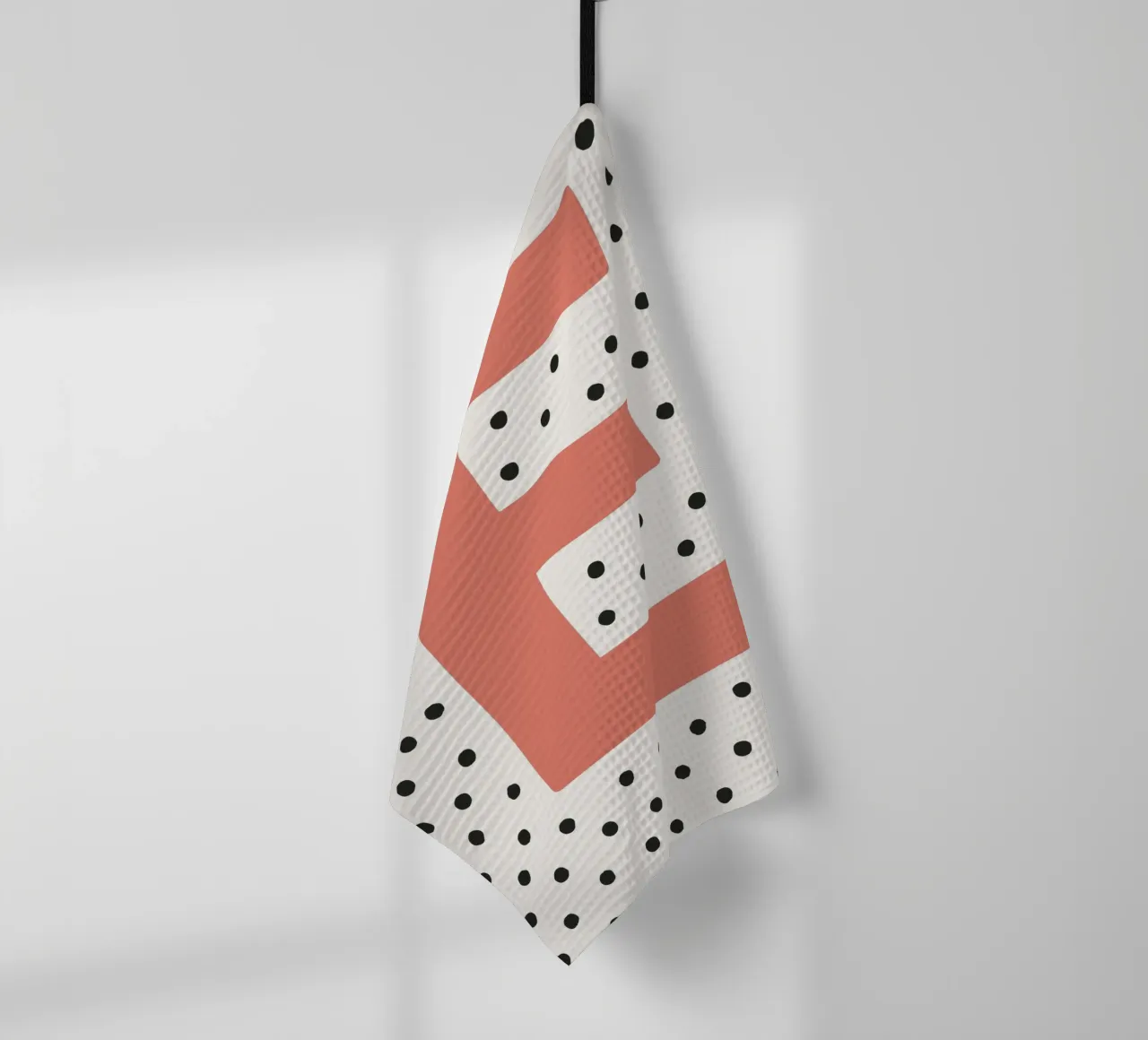 Initial E on dot pattern - Scandinavian style tea towel by KidzStudio