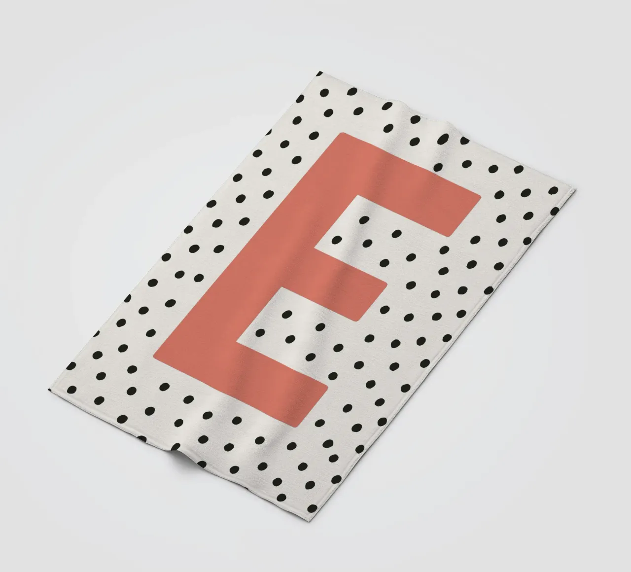 Initial E on dot pattern - Scandinavian style fleece blanket by KidzStudio