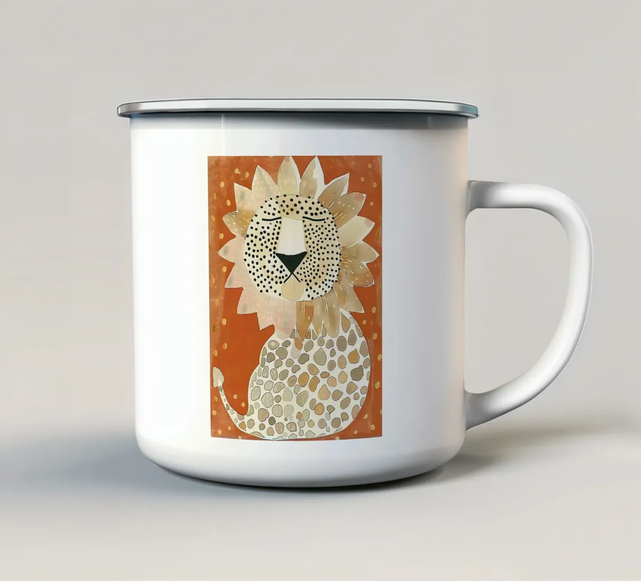Leone sognante tazza in smalto da DaarbyN
