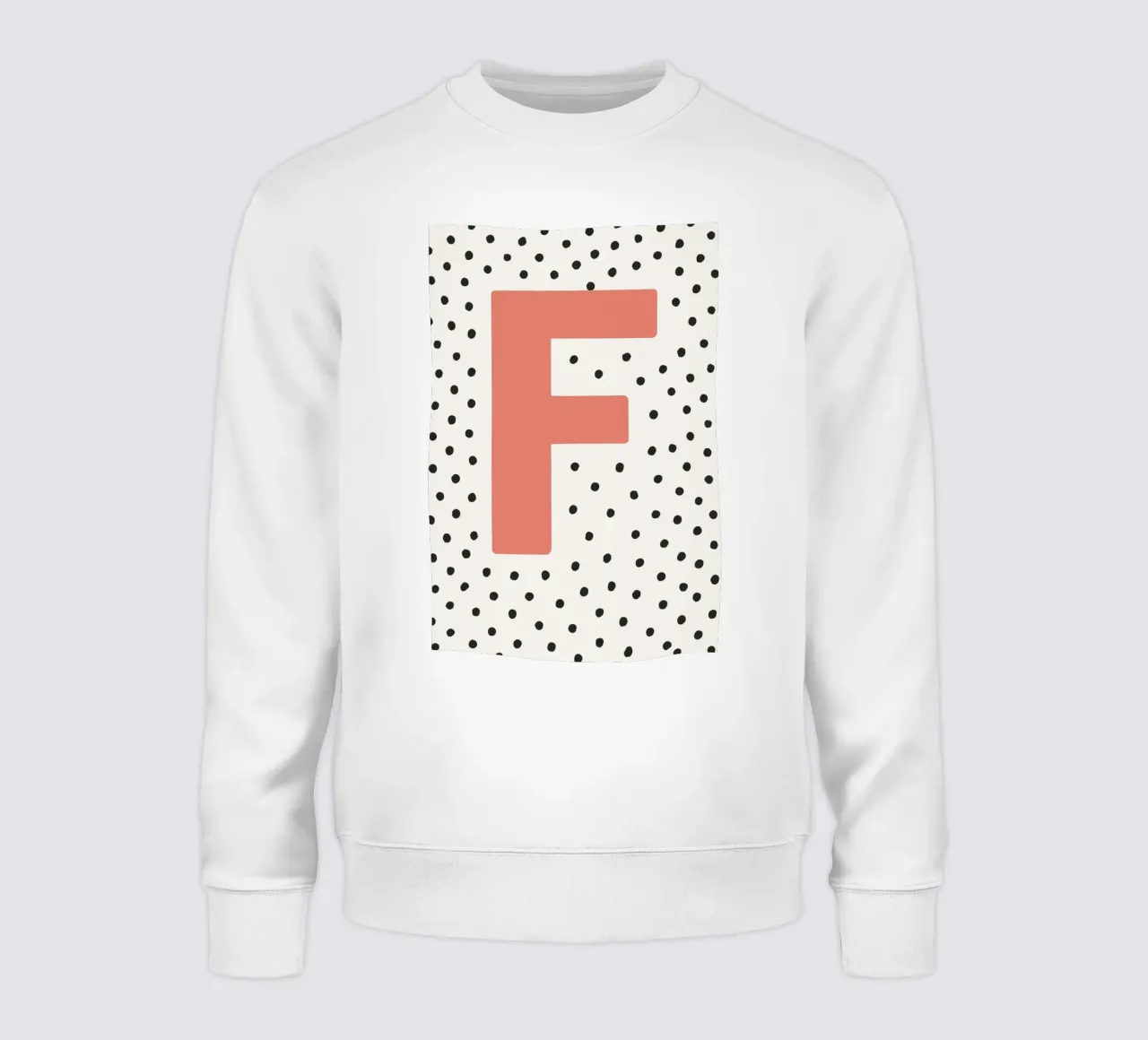Initial F on dot pattern - Scandinavian style sweatshirt by KidzStudio