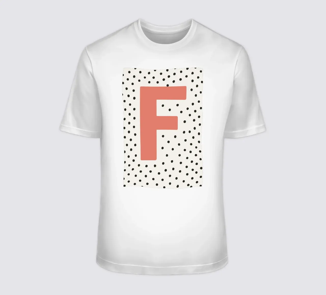 Initial F on dot pattern - Scandinavian style t-shirt by KidzStudio
