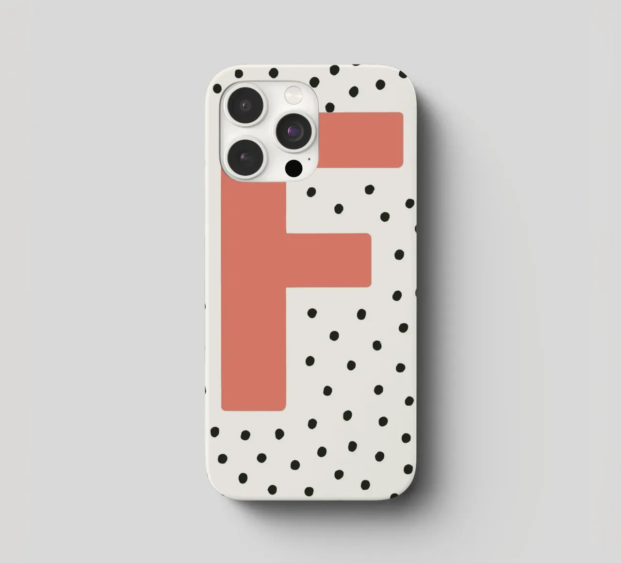 Initial F on dot pattern - Scandinavian style iphone case by KidzStudio