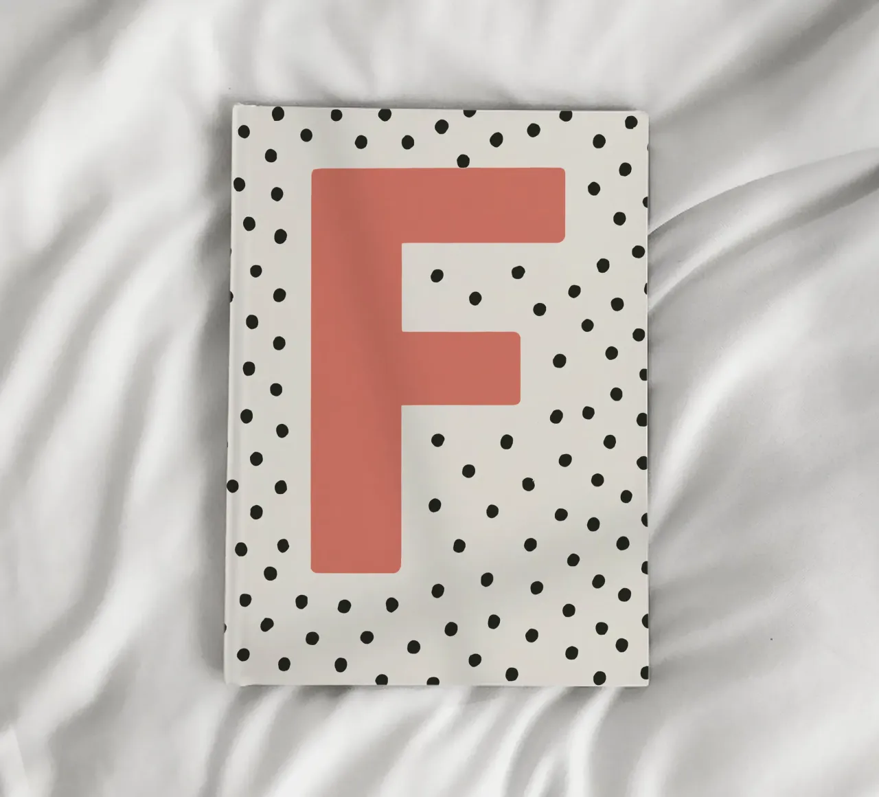 Initial F on dot pattern - Scandinavian style notebook by KidzStudio
