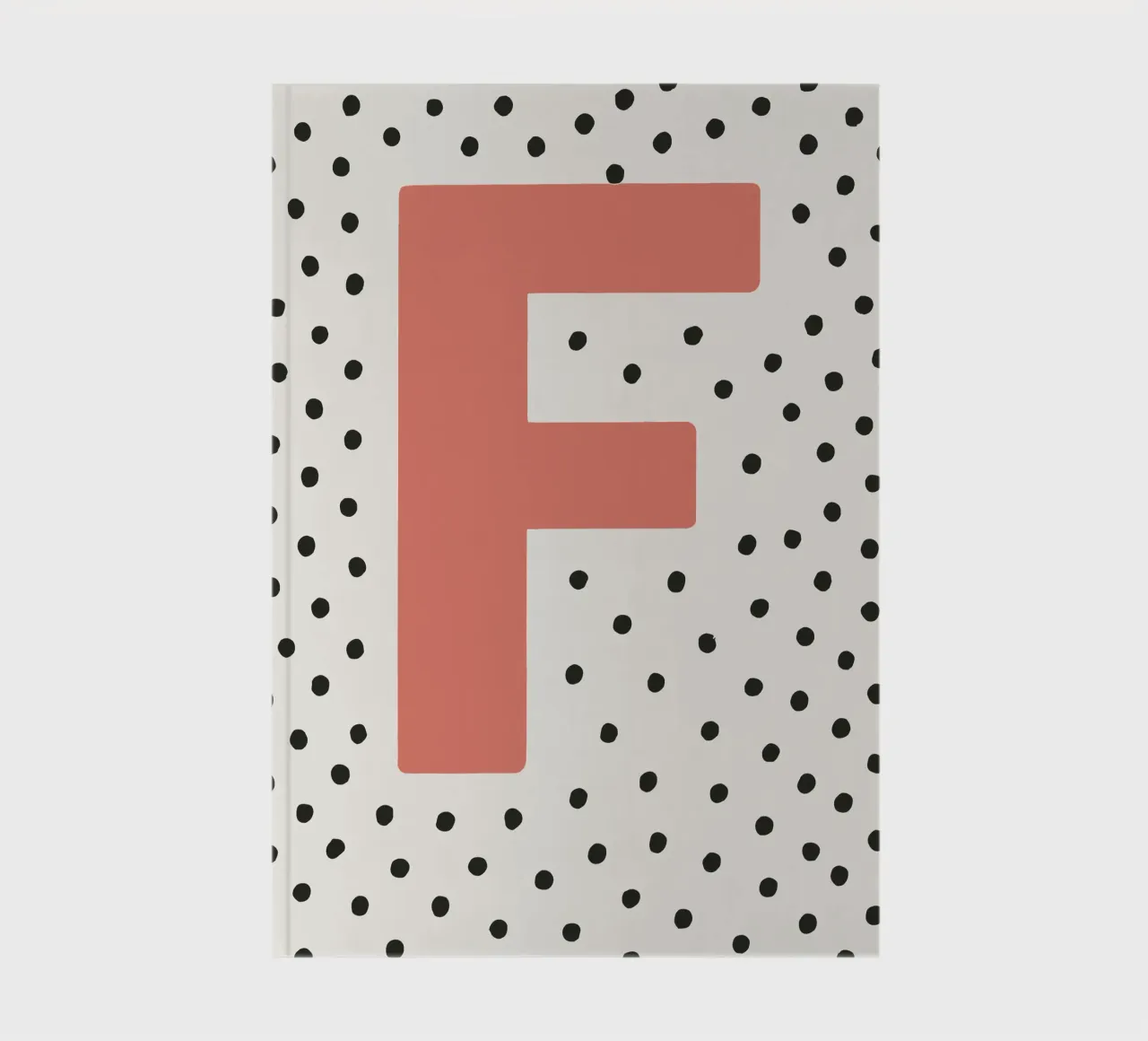 Initial F on dot pattern - Scandinavian style notebook by KidzStudio