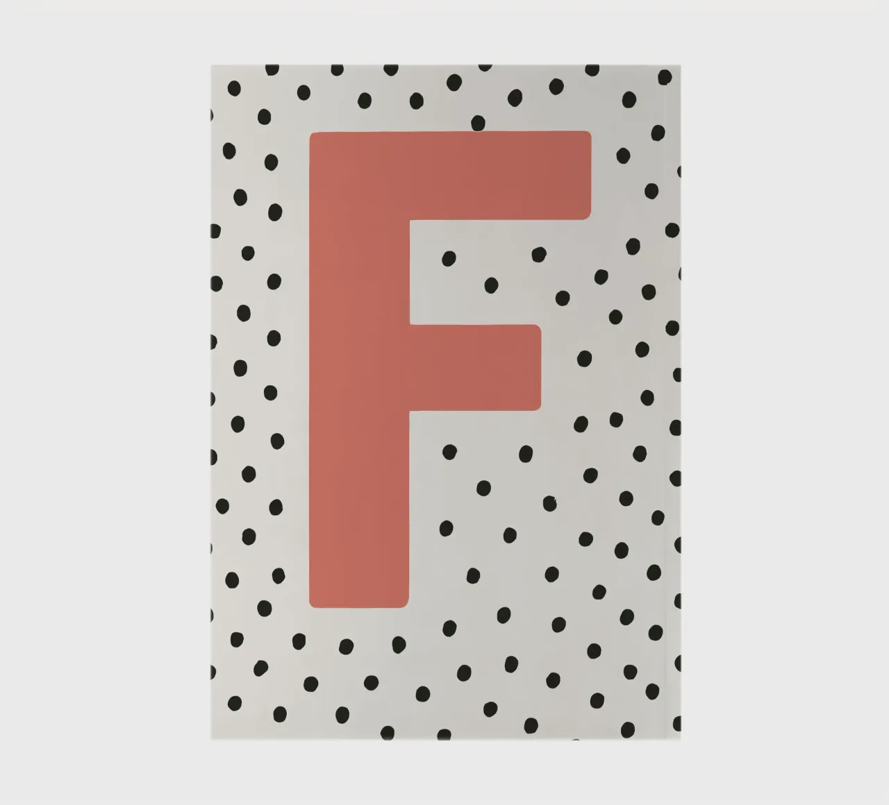 Initial F on dot pattern - Scandinavian style notebook by KidzStudio