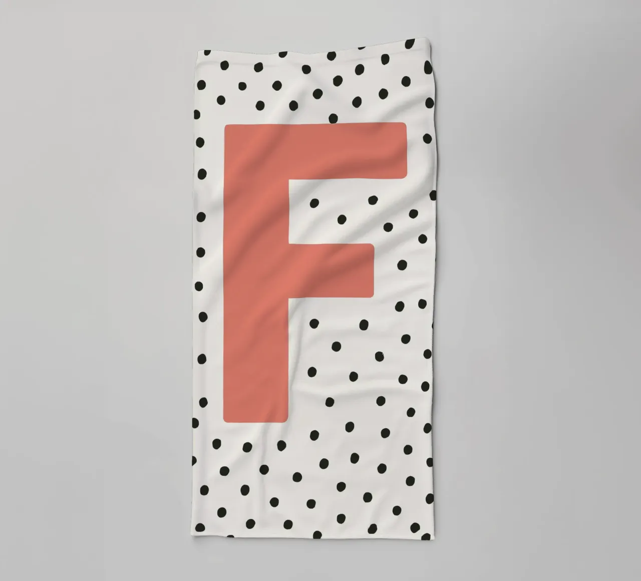 Initial F on dot pattern - Scandinavian style towel by KidzStudio