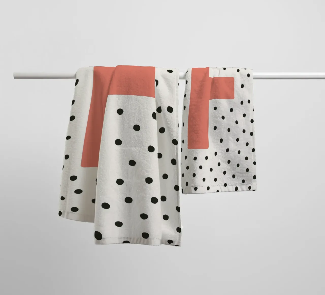 Initial F on dot pattern - Scandinavian style towel by KidzStudio
