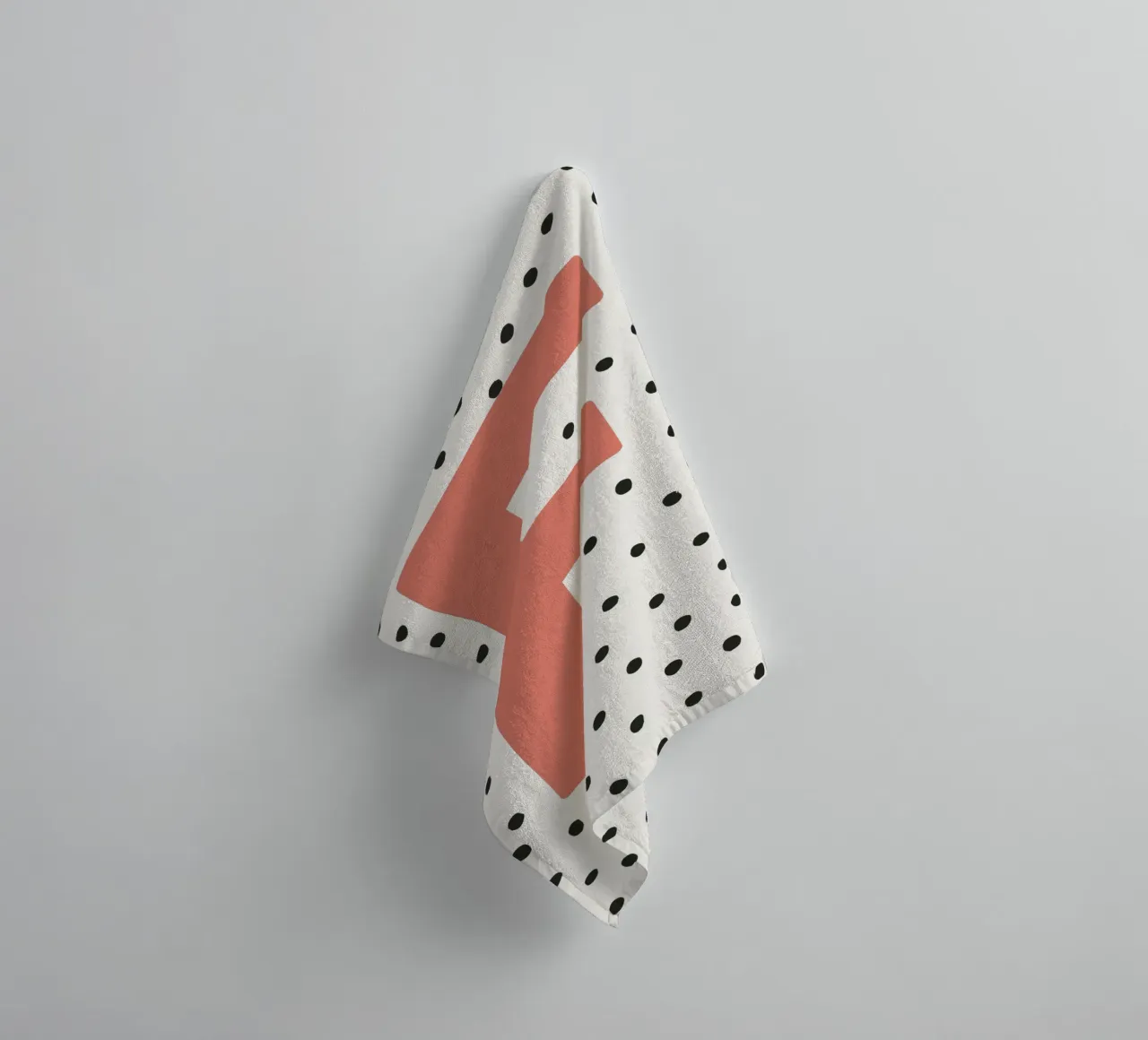 Initial F on dot pattern - Scandinavian style towel by KidzStudio
