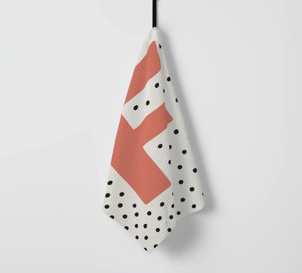Initial F on dot pattern - Scandinavian style tea towel by KidzStudio