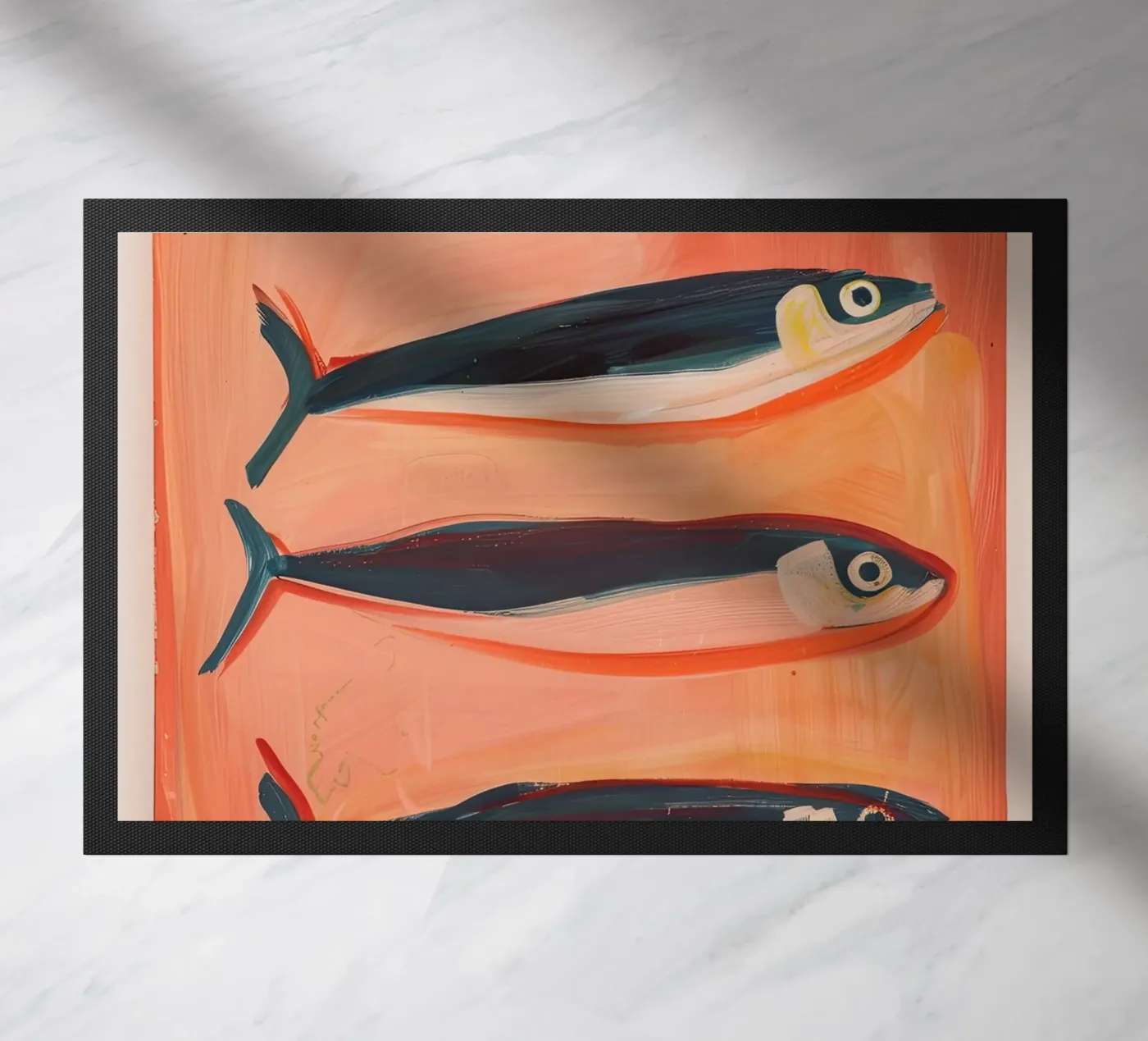 Bold Sardines doormat by DaarbyN