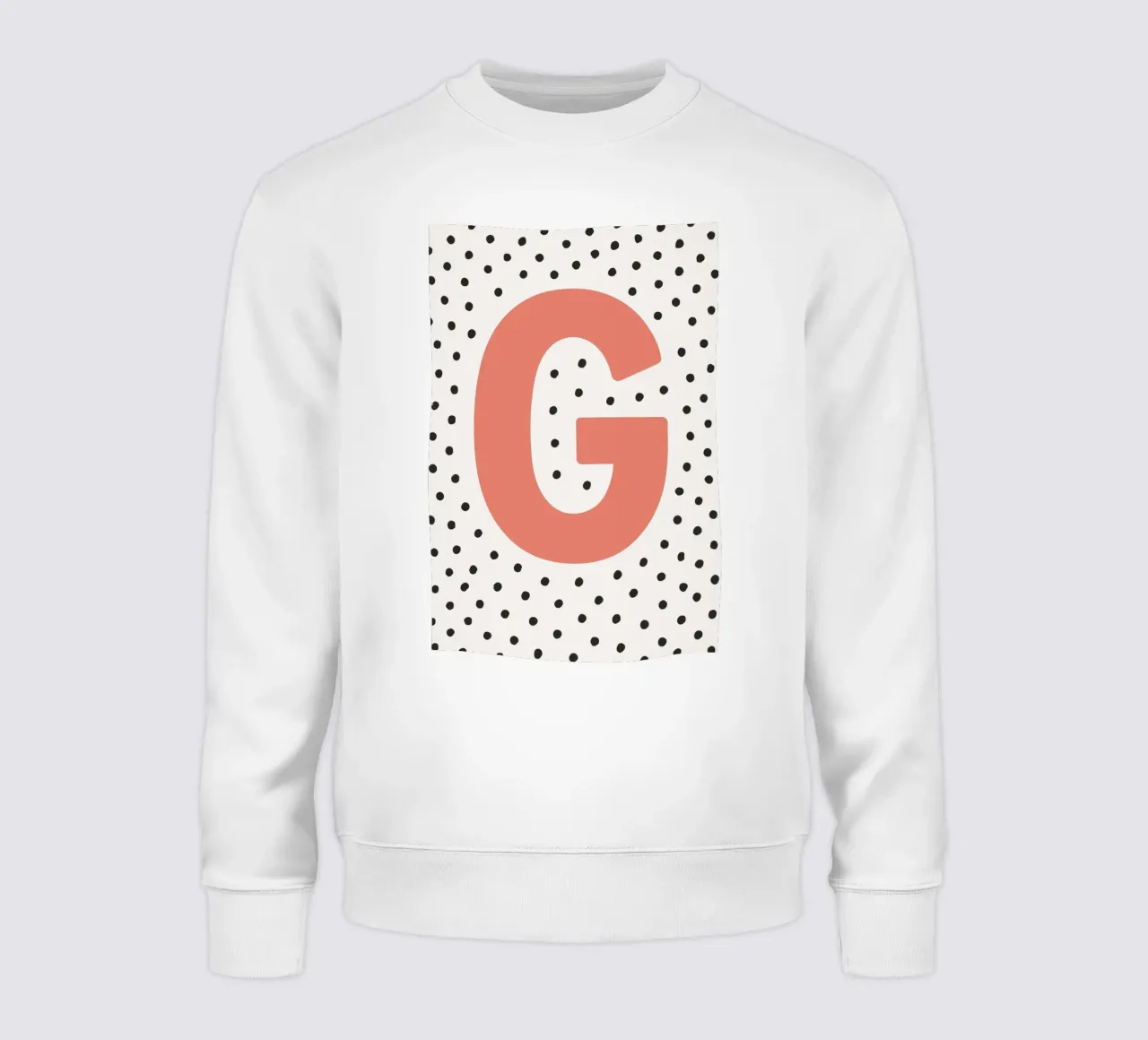 Initial G on dot pattern - Scandinavian style sweatshirt by KidzStudio