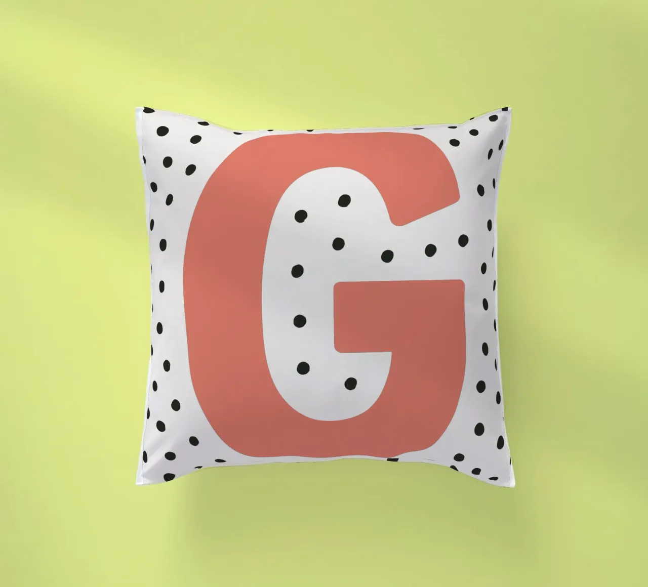 Initial G on dot pattern - Scandinavian style decorative cushion by KidzStudio