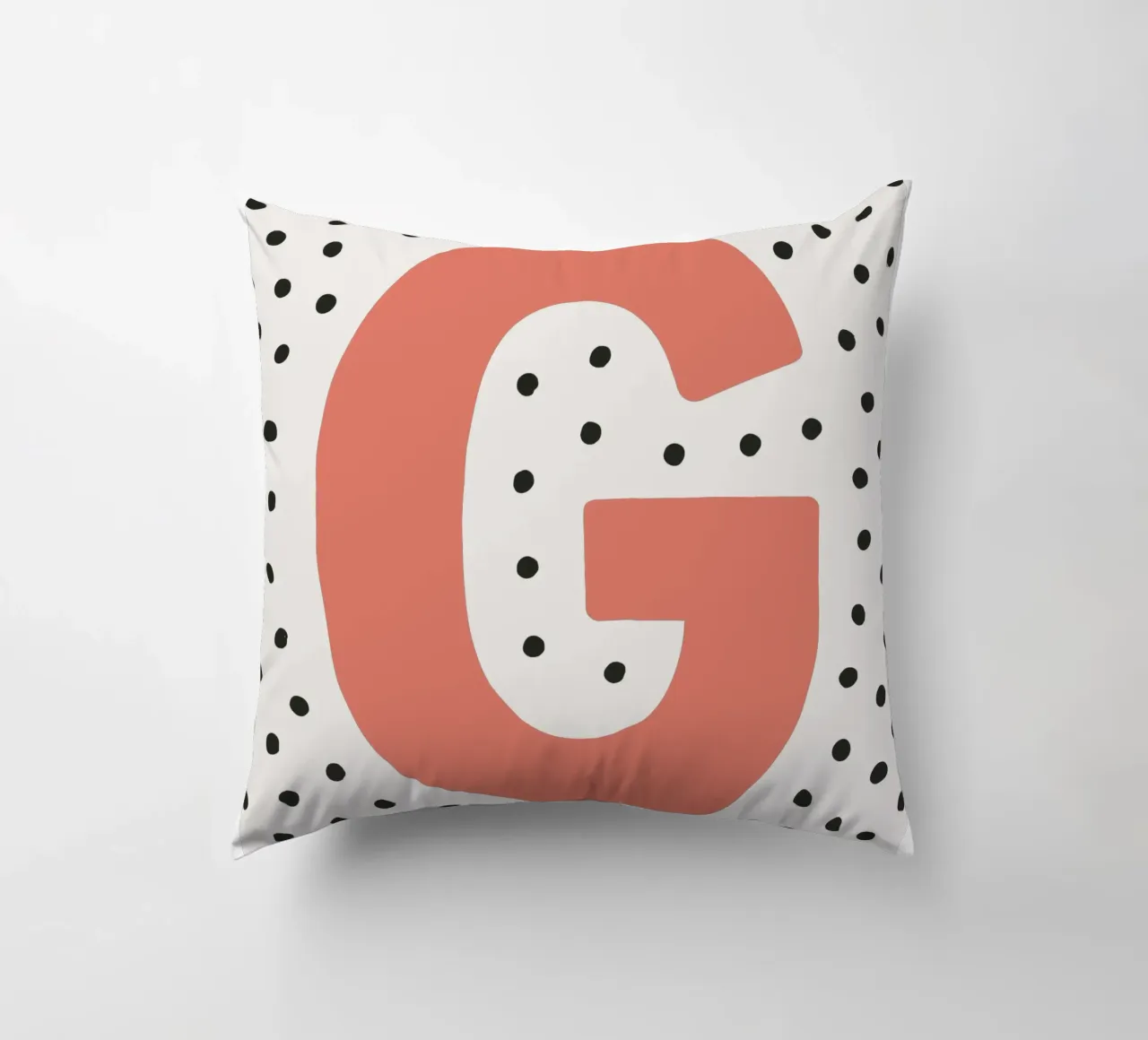 Initial G on dot pattern - Scandinavian style decorative cushion by KidzStudio