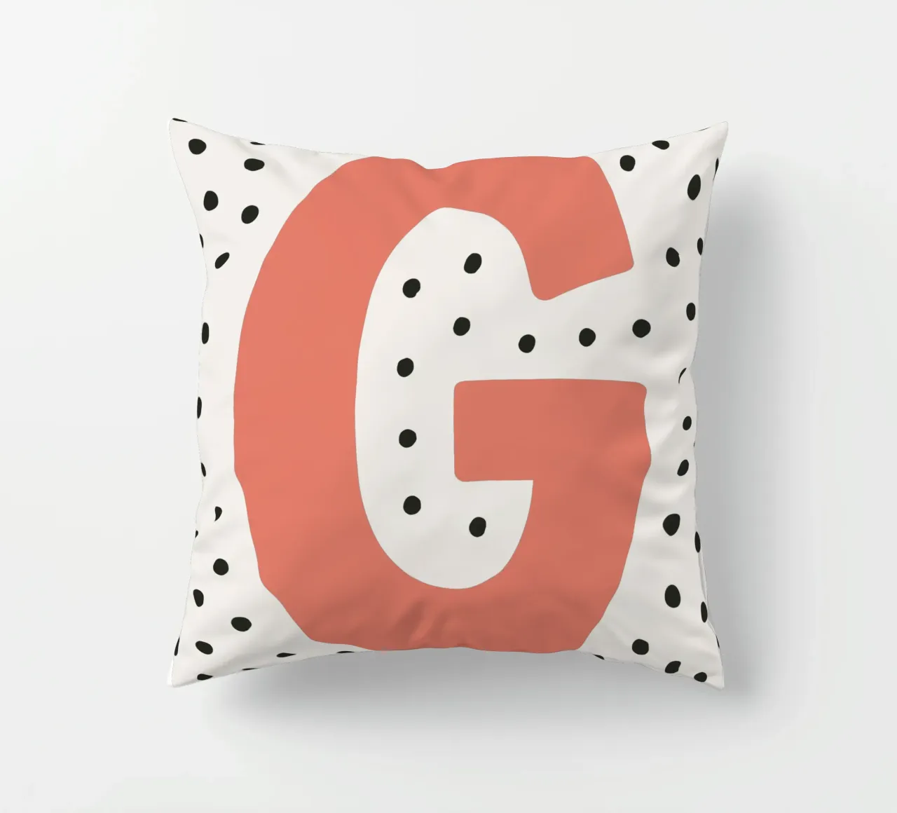 Initial G on dot pattern - Scandinavian style decorative cushion by KidzStudio
