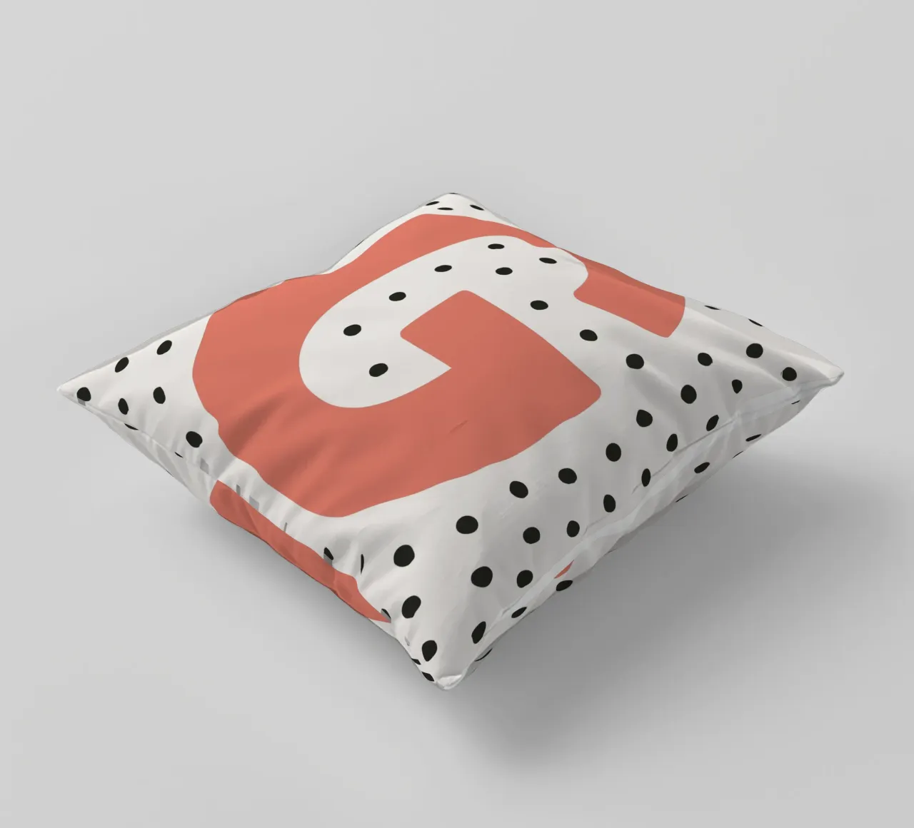 Initial G on dot pattern - Scandinavian style decorative cushion by KidzStudio