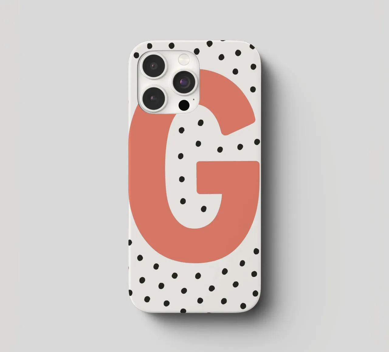 Initial G on dot pattern - Scandinavian style iphone case by KidzStudio