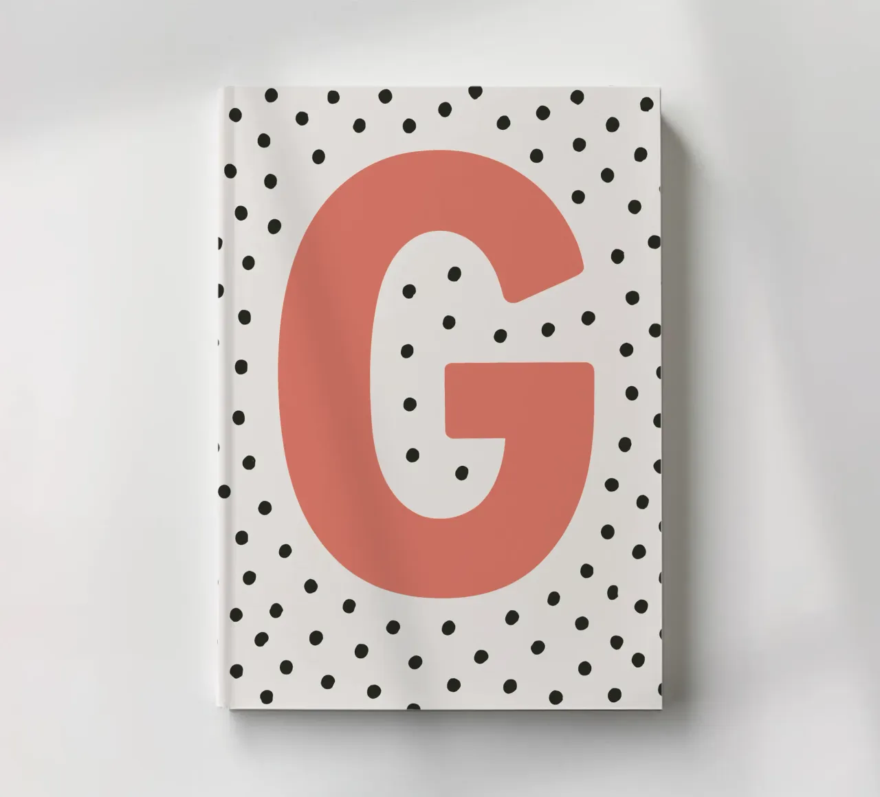 Initial G on dot pattern - Scandinavian style notebook by KidzStudio